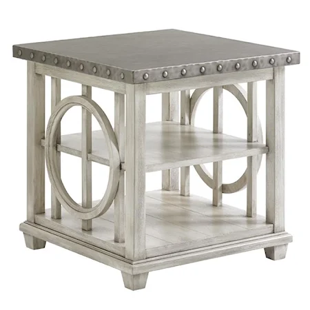 Lewiston End Table with Burnished Stainless Steel Top